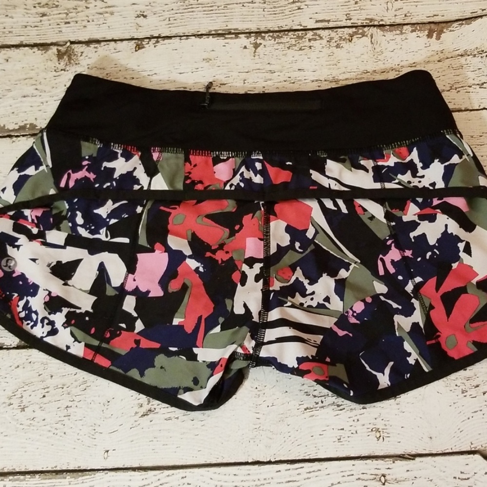 Lululemon pop cut boom juice speed shorts sz 4